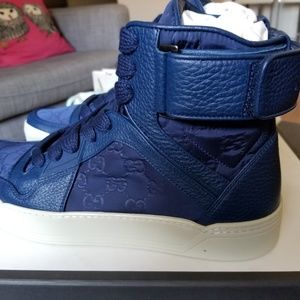 BNWB Gucci Guccissima high top sneakers blue sz 9.